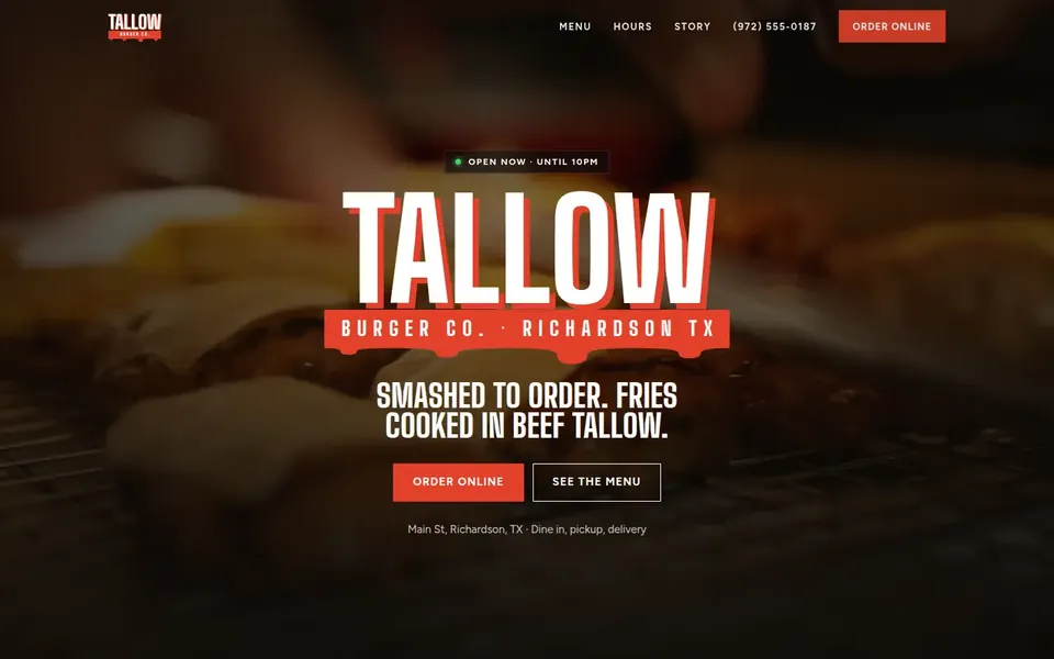 The Tallow Burger Co. concept site